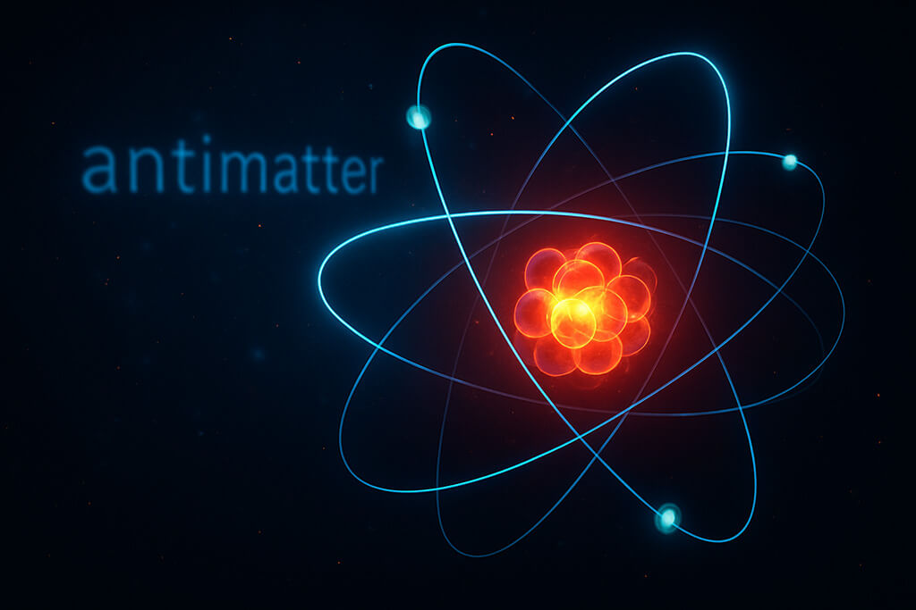 representación simbólica de la antimateria