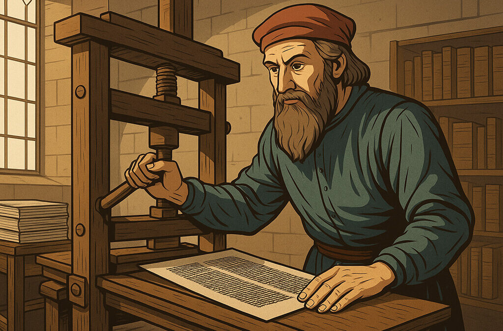 La imprenta de Gutenberg: el invento que multiplicó el conocimiento.